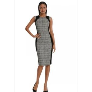 White House Black Market Monochrome Midi Dress